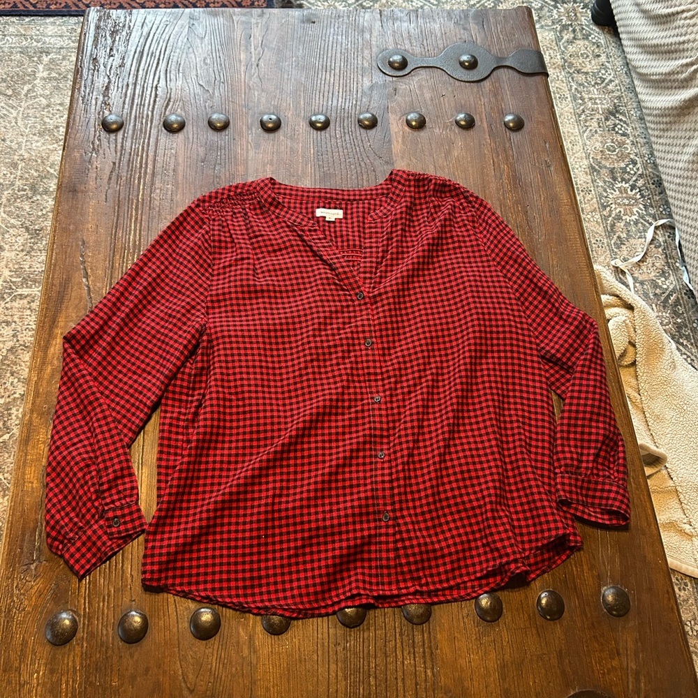 Westbound Red and Black Checkered Button Down Shirt